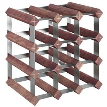 Soporte de botella para 12 botellas madera maciza pino marrón