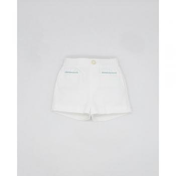 Bermuda de bebé niño de algodón en color blanco