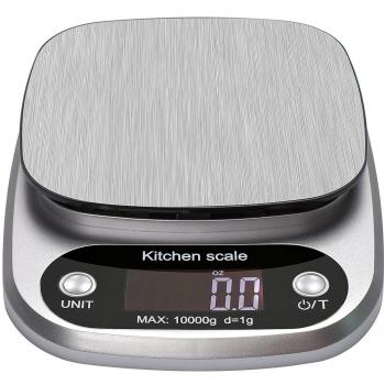 Vovoly Báscula de Cocina 10 Kg Capacidad máxima de peso con Plataforma en Acero Inoxidable