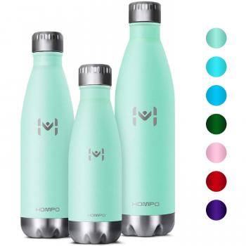 HOMPO Botella de Agua de Acero Inoxidable Botella Aislada al Vacío,diseño de Pared Doble,Sin Bpa & Eco Friendly,Adecuada para Viaje, Deporte, Bicicleta, Gimnasio
