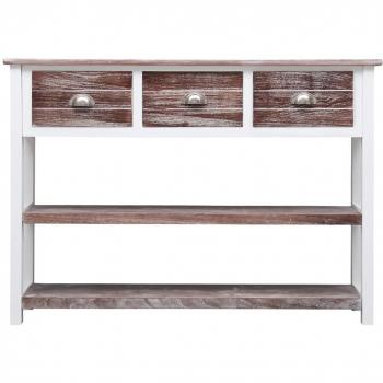 Aparador de madera maciza de Paulownia marrón antiguo 108x30x76 cm