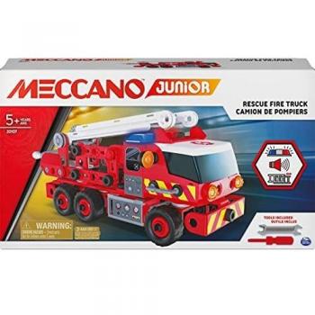 Meccano Junior, camión de Bomberos de Rescate con Luces y Sonidos, Kit de construcción Steam para niños de 5 años en adelante