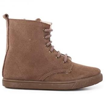 Pisamonas Bota Borrego Cordones Cremallera Lateral Talla 24 Color Topo