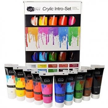 Set de 10 colores acrílicos Crylic Artina 120 ml - alta pigmentación y secado rápido para artistas