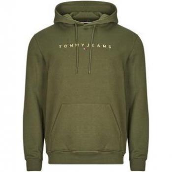 Tommy Jeans Men's Regular Fit Gold Linear Hoodie Sweatshirt in Fatigue Green, Size XL