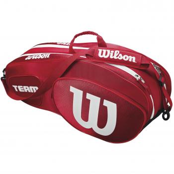 Wilson Sporting Goods equipo III 6 Pack bolsa de tenis, color rojo/blanco
