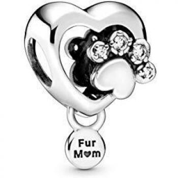 Pandora Sparkling Paw Print & Heart Charm