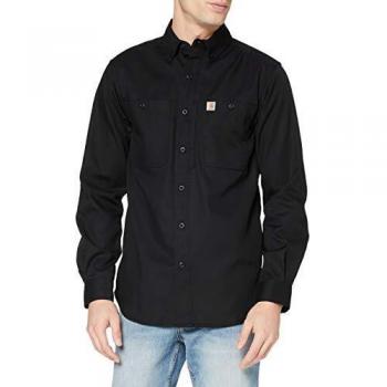 Camisa de Trabajo de Manga Larga Carhartt Rugged Profesional para Hombre - Algodón Negro - Talla X-Large