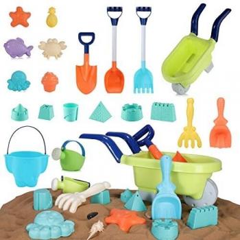 Juguetes de Playa para niños, Niños Material Plastico Juguetes Arena y Arena para niños con Camion Bucket Castle Moldes y Bolsa de Malla