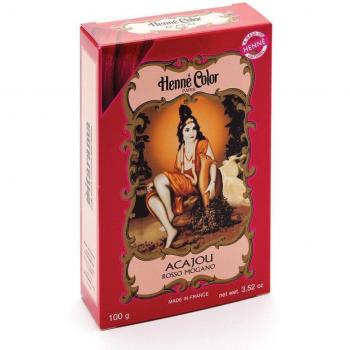 Henné Color Rojo Mogano Acajou 100g - Polvo Vegetal Colorante Reflejo
