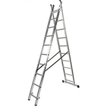 Wolfpack - Escalera Aluminio 2 Tramos 10+10 Peldaños