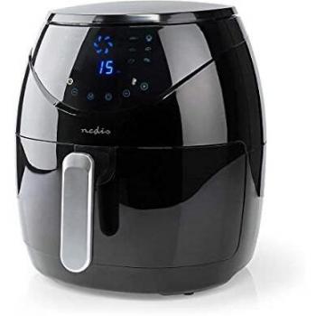 Freidora de Aire Caliente Digital Nedis 4.6L 1500W con Temporizador de 60 Minutos - Negra