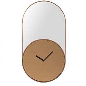 Reloj de Pared Metal Espejo 40x3x75 cm - Funcional y Elegante, Color Negro/Dorado