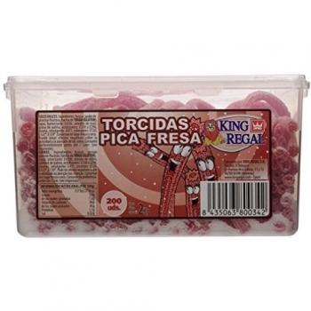 King Regal Torcida Pica Fresa - estuche 200 unidades