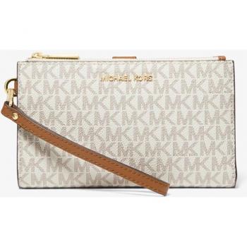 Cartera de mujer Michael Kors Jet Set con estampado de logotipos en color crema