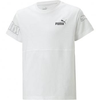 Camiseta Puma Power Colorblock para Niña en Blanco