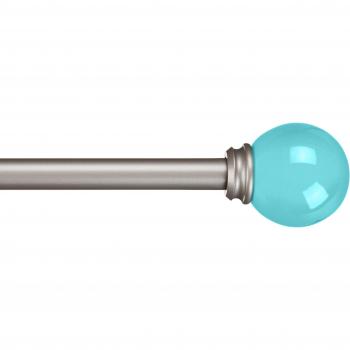 Amazon Basics - Barra de cortinas decorativa de 1,6 cm con remates redondeados, 71 cm, Azul turquesa
