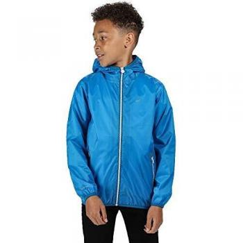 Regatta Lever II - Chaqueta Ligera e Impermeable con Capucha, Impermeable para niños, Azul Aster, 3-4