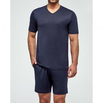 Impetus Pijama Corto de Hombre Soft Premium en Azul Marino (L)