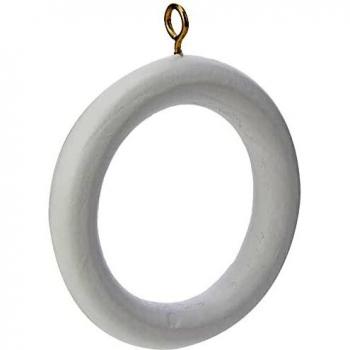Bulk Hardware bh05768 de madera para barra de cortina para barra de cortinas Anillos con tornillos de ojo, diámetro interior 40 mm, exterior diámetro 60 mm, color blanco, Pack de 24