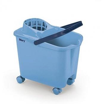 Mery 0325.31 fregona ruedas giratorias | Cubo con escurridor amplio | Resistencia máxima | Azul celeste | Capacidad 14 litros, polipropileno, 25.5 x 39 x 36.5 cm