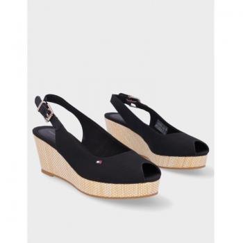 Sandalia Cuña Tommy Hilfiger Iconic Elba Black 40 Negro