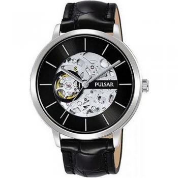 Pulsar P8A003X1 Automatic Men's Watch - Silver/Black - 42mm, 5 ATM Water Resistant