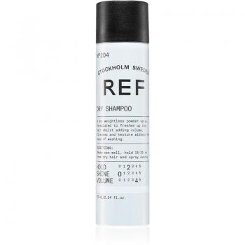 REF Dry Shampoo 204 - Champú Seco 75ml, fórmula sin sulfatos ni parabenos, ideal para todo tipo de cabello, absorbe el exceso de grasa, proporciona volumen y frescura instantánea