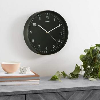 Reloj de Pared Ø 30 cm Negro - Diseño Elegante y Moderno