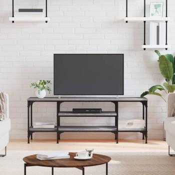 Mueble TV gris Sonoma 121x35x45 cm madera multicapa y hierro Vidaxl