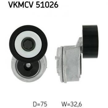 Tensor de correa SKF VKMCV 51026, tipo: tensor de correa, características: diseñado para la correa de distribución y correas acanaladas en V, alta durabilidad, precisión en el ajuste de tensión, compatible con