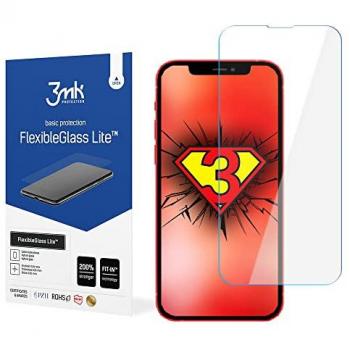 Vidrio Híbrido Flexible 2.5D Lite 3MK para iPhone 13 Mini - Protección Smartphone, Color Gris