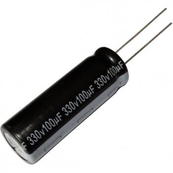 AERZETIX: 2 x condensadores electrolíticos radiales 100µF ± 20% 330V THT 55°C 5000h Ø12.5x35mm