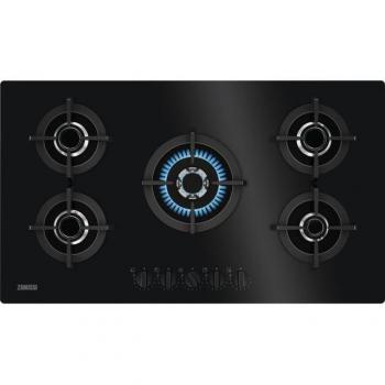 Zanussi ZGO98522BA Placa de Gas Cristal Cerámico 90cm 5 Quemadores SpeedBurner