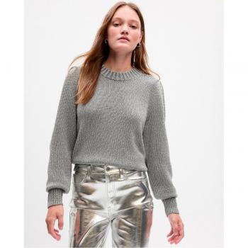 Jersey de mujer metalizado con cuello redondo Gap