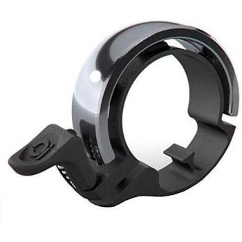 Oi Classic V2 Small Bicycle Bell - Black/Silver, 22.2mm Handlebar Diameter