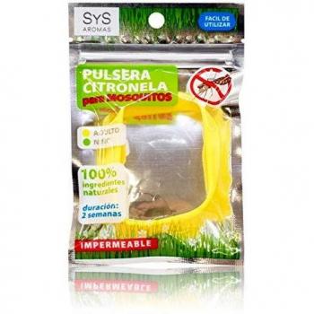 Pulsera Adulto Silicona Amarilla CITRONELA. Repelente Natural Sin Deet Mosquitos Natural