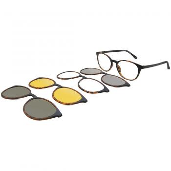 Gafas Recetadas Anti-Azules para Hombre con Clip-On Ovalado de Plástico Careyshell Tortoiseshell - SmartBuy Collection
