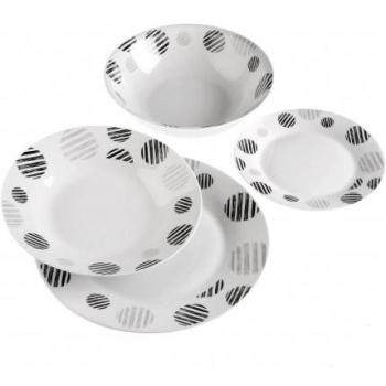 Versa M272366 - Vajilla porcelana 19 piezas striped dots