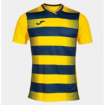 Camiseta Joma Europa V Manga Corta Hombre Amarillo Marino