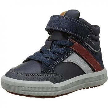 Geox Boys J Arzach C Hi-Top Trainers, Blue