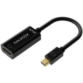 Aisens A125-0643 Cable Conversor Mini DisplayPort Macho a HDMI Hembra 4K@30Hz 15cm Negro