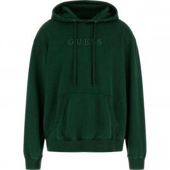 Guess Finch Terry Hooded Sweatshirt in Dark Jade