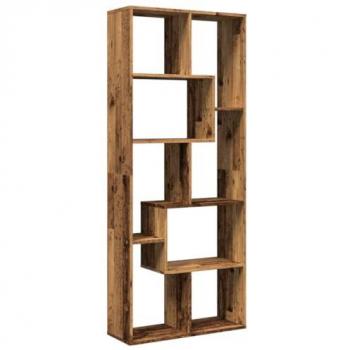 Librería divisora de madera ingeniería envejecida 67x25x161,5 cm Marrón