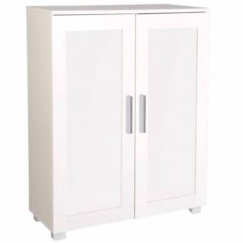 Mueble Zapatero Nápoles Color Blanco 63x115x24 cm, moderno, bajo, para todo tipo de estancias, acabado mate