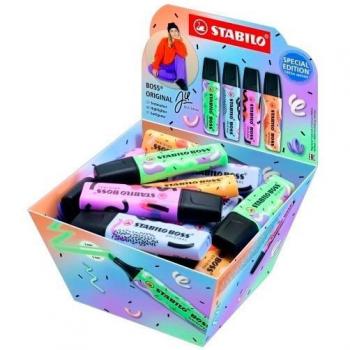 Rotulador Stabilo Boss Original Pastel Edición Ju Schnee Expositor Bombonera 30 Unidades Cincel Surtidos