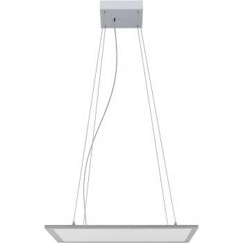 Lindby Luram lámpara colgante LED cuadrada moderna en plateado hecha de aluminio para salón y comedor (1 llama)