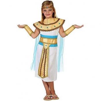Disfraz de Reina de Egipto para Niña - Talla 5-6 años - Blanco y Turquesa