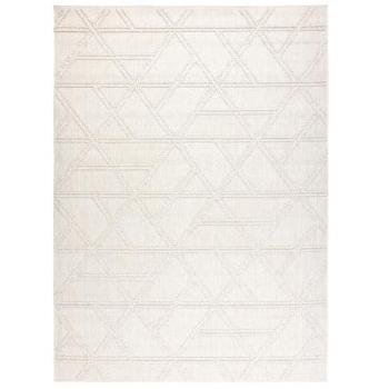 Alfombra Jersey 19241 Crema - Rombos Geométricos Estructurales, Lazo Boho Beige 240x330 cm