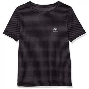 Odlo - Camiseta de Manga Corta con Cuello Redondo para niños, Infantil, Camisa, 312809-10633-164, odlo Graphite Grey - AOP SS19, 164